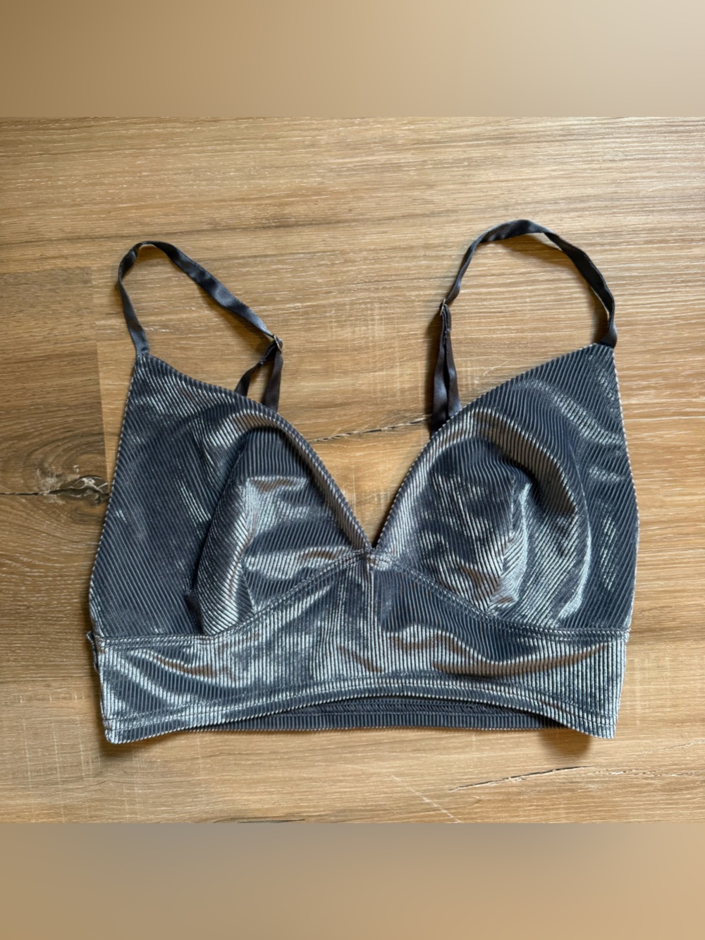 Victoria's Secret Crushed Velvet Grey Ultra Soft Bralette Size S